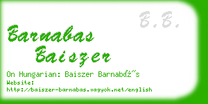 barnabas baiszer business card